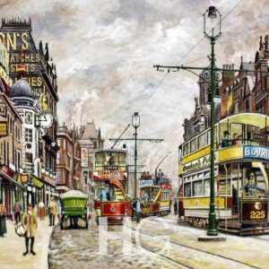 Dyson's Clock and Lower Briggate. Leeds c1910